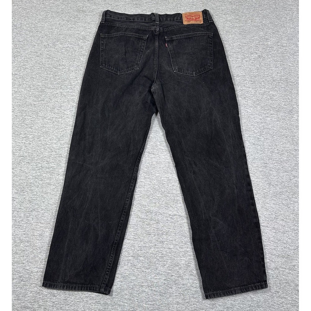 Levis 550 Jeans Mens Size 36x32 Black Denim Relaxed 5-Pocket Work Outdoor - Picture 2 of 10